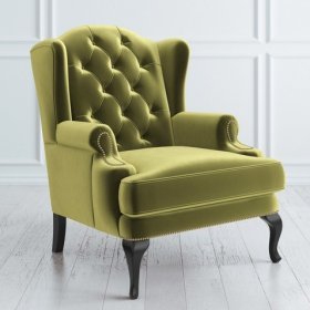 Кресло Фрис зеленое с утяжками