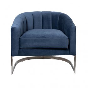 Кресло Benson на металлическом каркасе темно-синее