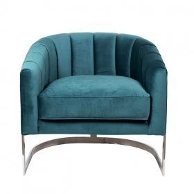 Кресло Benson на металлическом каркасе сине-зеленое 