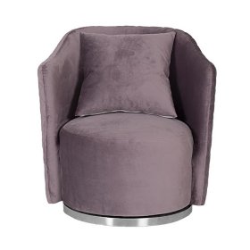 Кресло Verona вращающееся велюровое лиловое/хром 