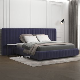 Мягкая кровать Prima Long 140x200 с подъемным механизмом синяя