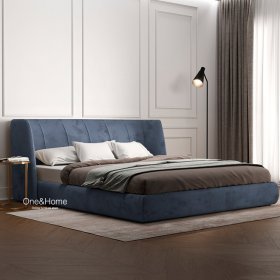 Мягкая кровать Kayala 200x200 с подъемным механизмом синяя