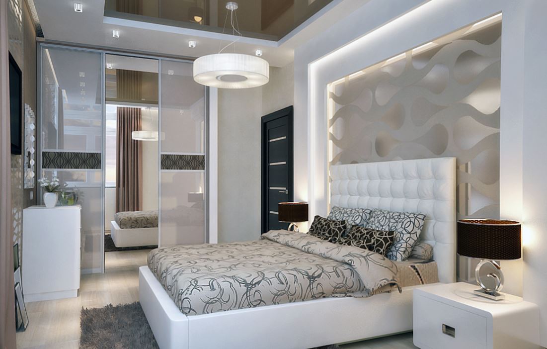 Спальня в стиле модерн: текучие линии, природные цвета