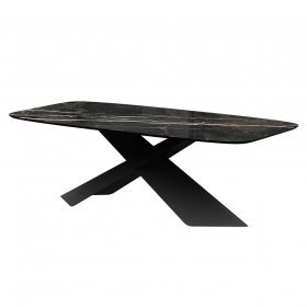 Обеденный стол Papillon 100*200 черная керамика глянец