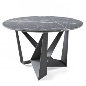 Обеденный стол Varis D140 темная керамика