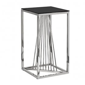 Журнальный столик Siera высокий черное стекло/серебро 