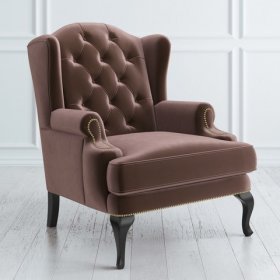 Кресло Френсис коричневое с утяжками