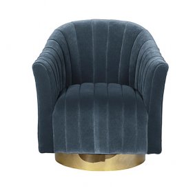 Кресло Catlin вращающееся голубое велюровое 