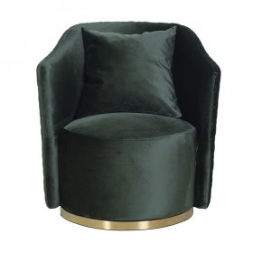 Вращающееся кресло Verona велюровое зеленое/золото