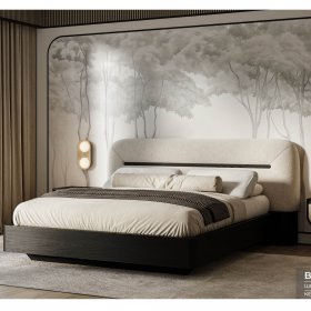Кровать Boni 160х200 ясень choco, натуральный шпон