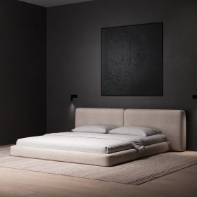 Мягкая кровать Volume Long бежевая