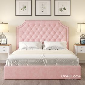 Мягкая кровать Avenue розовая