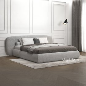Мягкая кровать Molina 160x200 серая