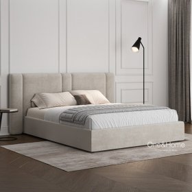 Мягкая кровать Raya бежевая с подъемным механизмом