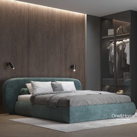 Мягкая кровать Molina зеленая