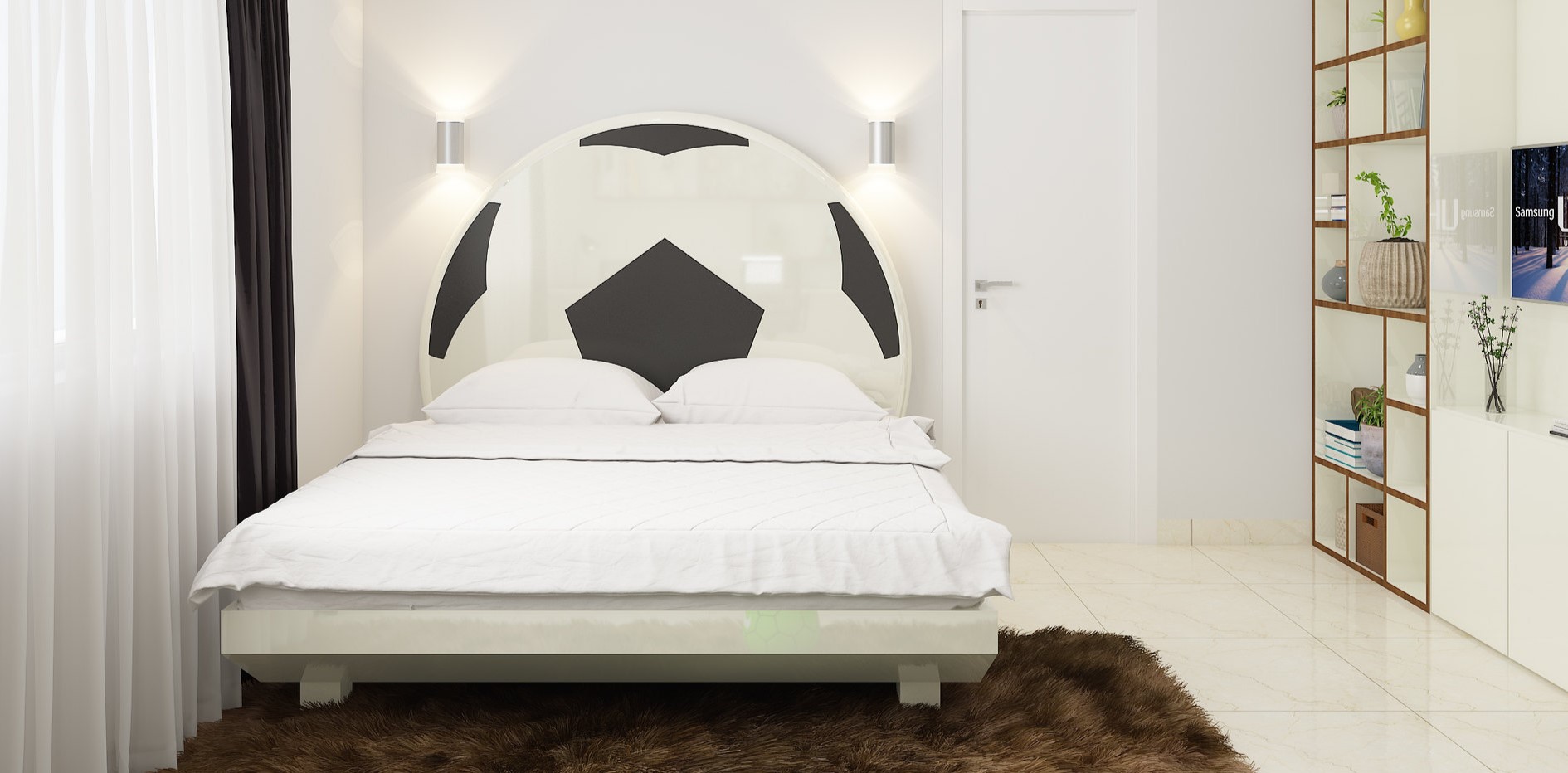 Мобильный декор в форме футбольного мяча для украшения стены