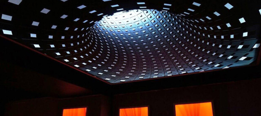 Пример потолка 3D с подсветкой.