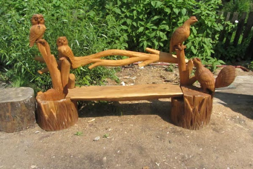 Фигурки из дерева для сада фото