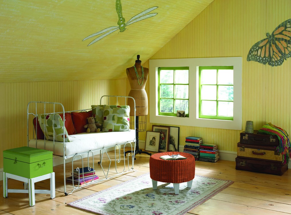 Уютная детская комната в салатовом цвете