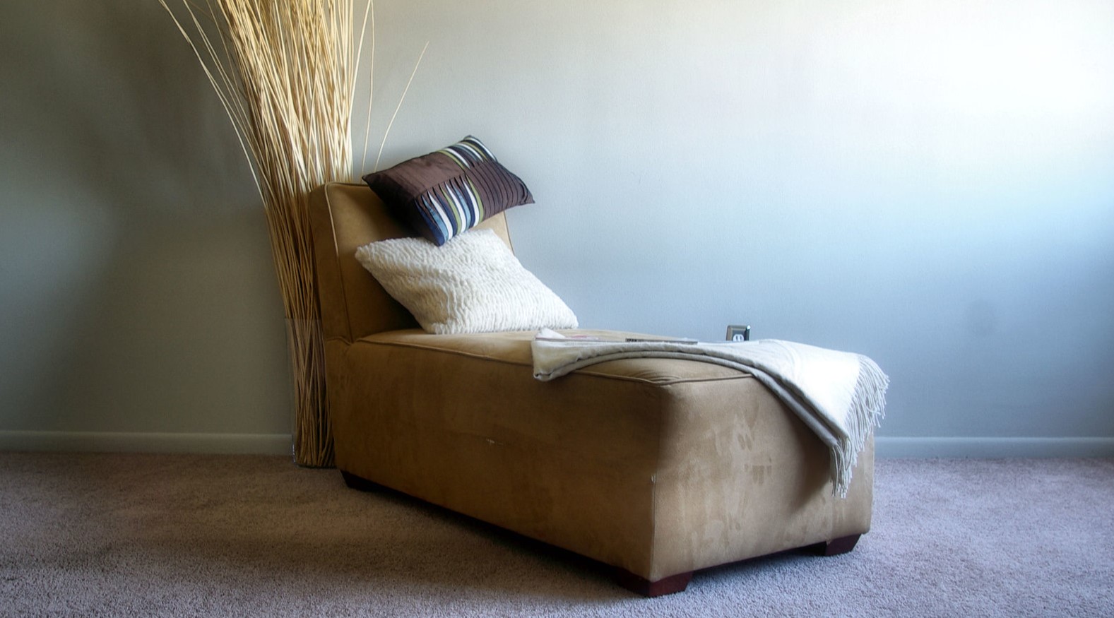 Маленький диван с невысокой спинкой можно использовать для дневного отдыха
