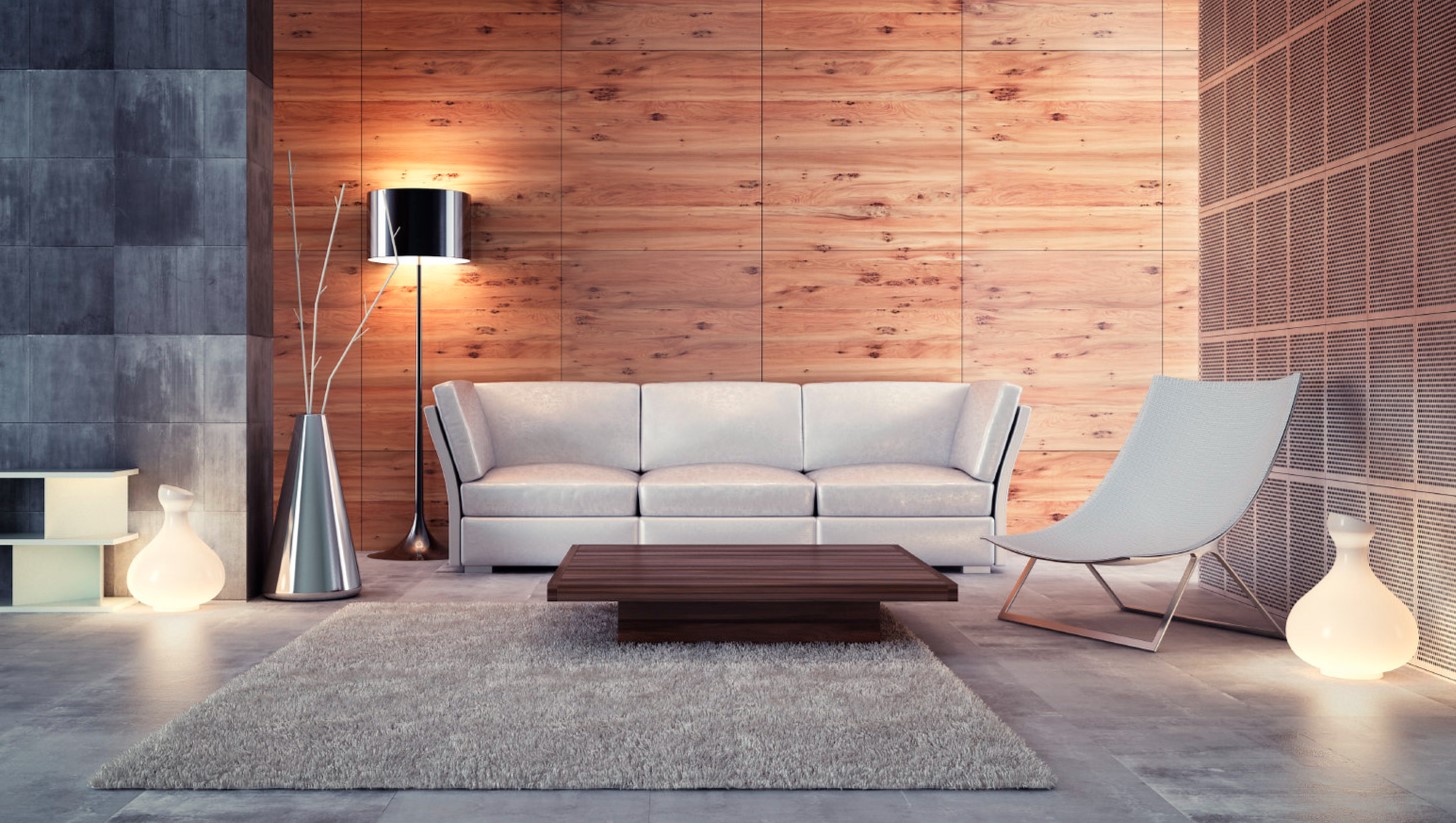 Белый диван отлично дополнит интерьер гостиной в стиле хай-тек