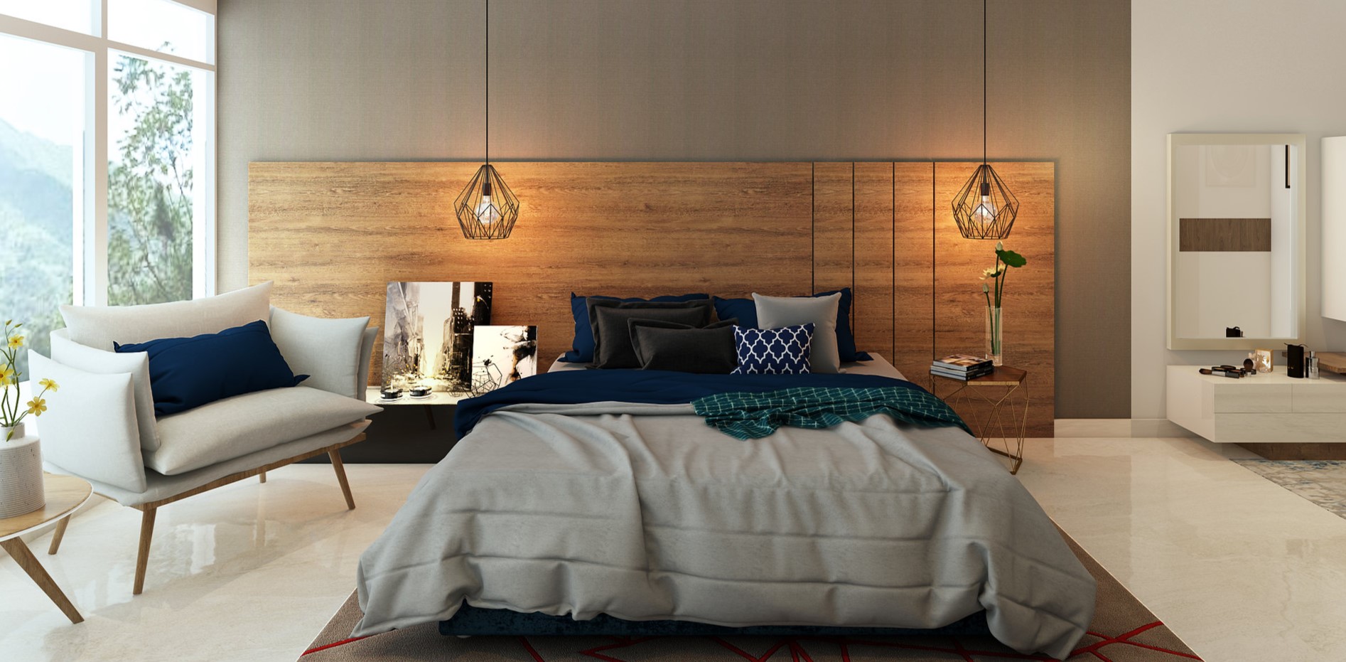 Для спальни нужно подобрать удобную кровать с качественным матрасом