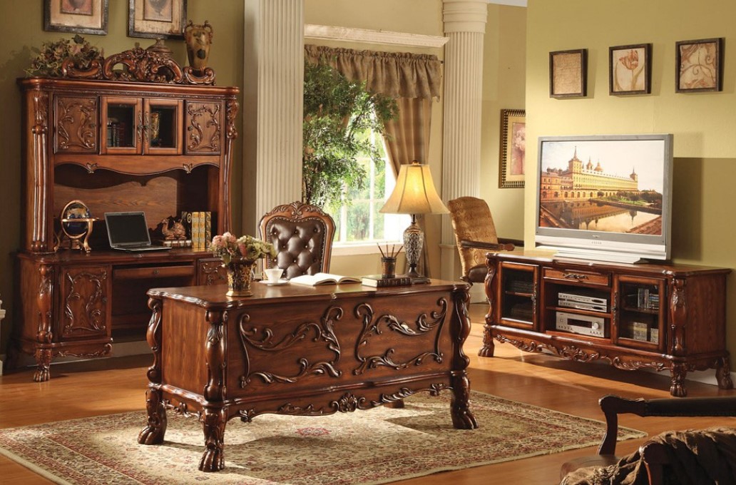 Мебель из натурального дерева идеально подойдет для оформления интерьера домашнего кабинета