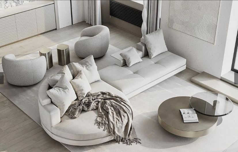 Комбинированная модель: круглый + прямой диван