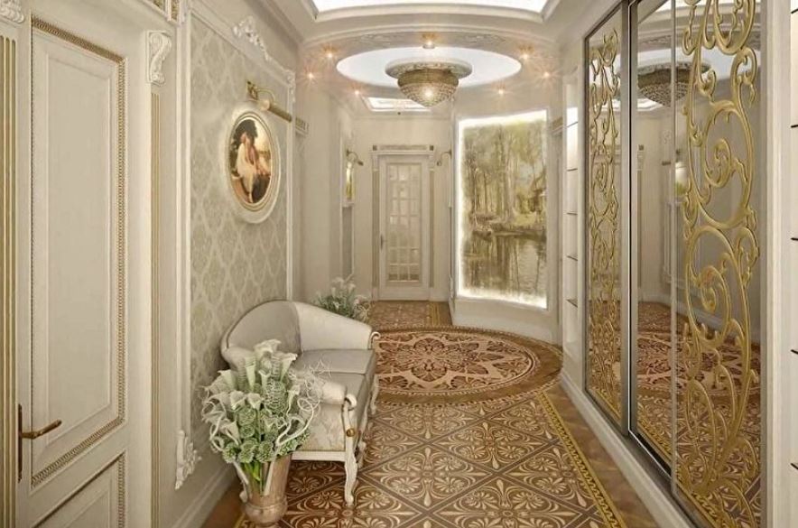 Плитка на полу в коридоре не только прочное покрытие, но и шикарный декор