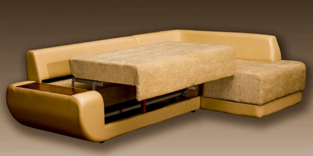 Угловой диван с трансформацией «пантограф»