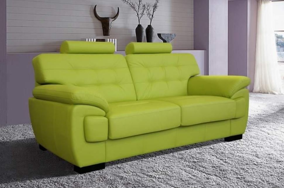 Зеленый диван из экокожи