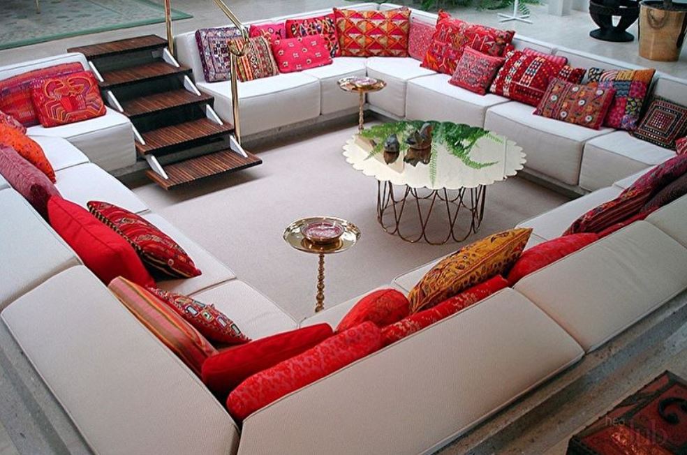 Квадратный модульный диван для гостиной в американском стиле