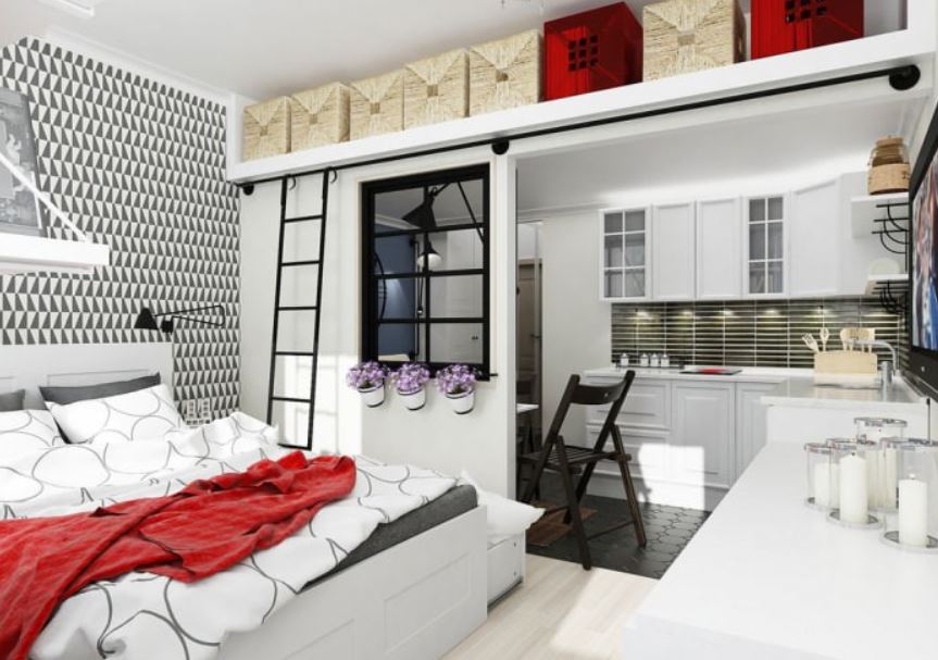 Design interior of the apartment 25 square meters. m