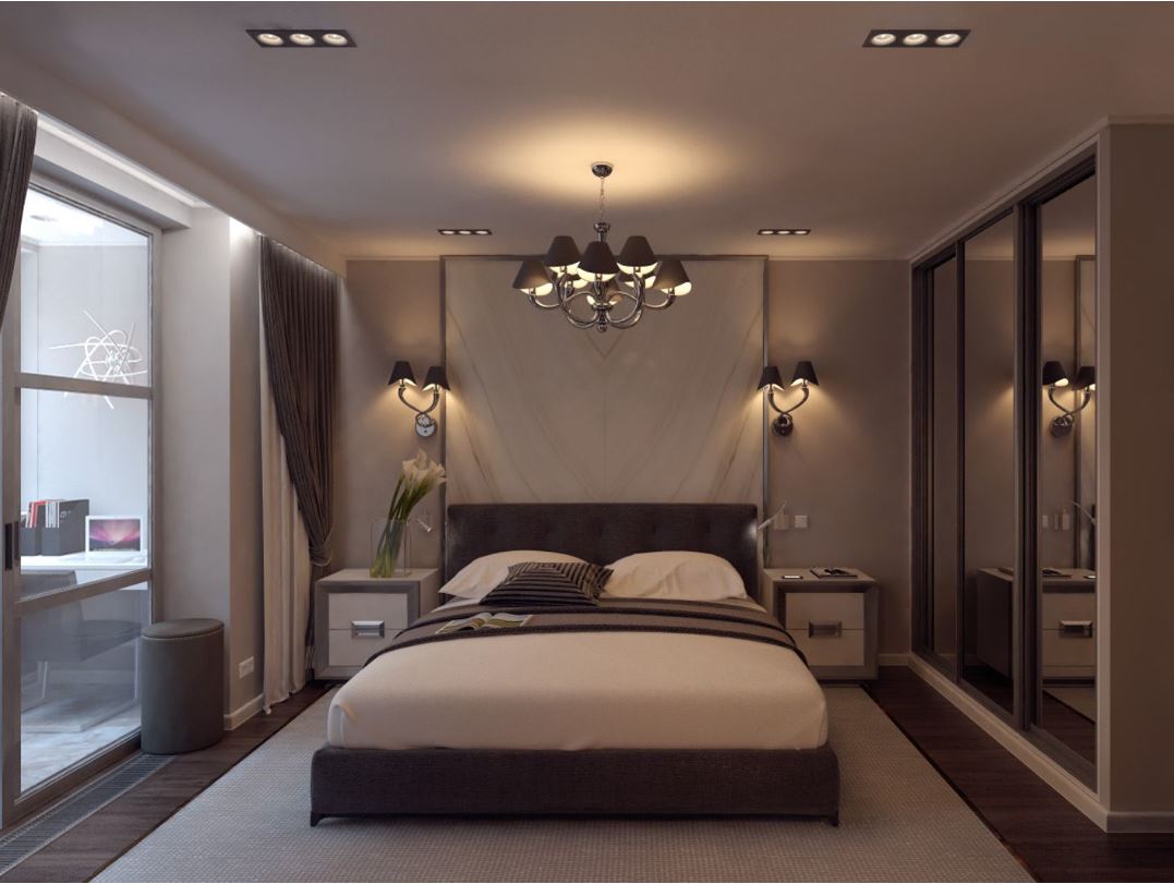 освещение в спальной комнате в современном стиле