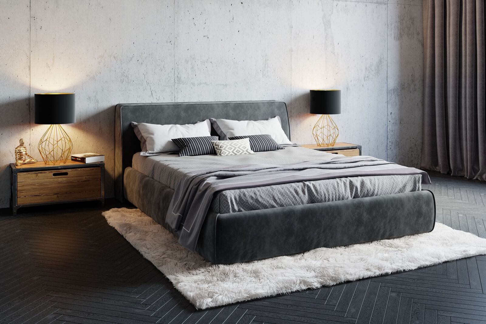 Правильно подобранный размер двуспальной кровати позволит сэкономить пространство спальни