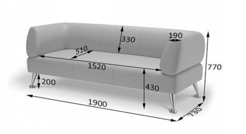 Стандартные размеры для трехместного дивана