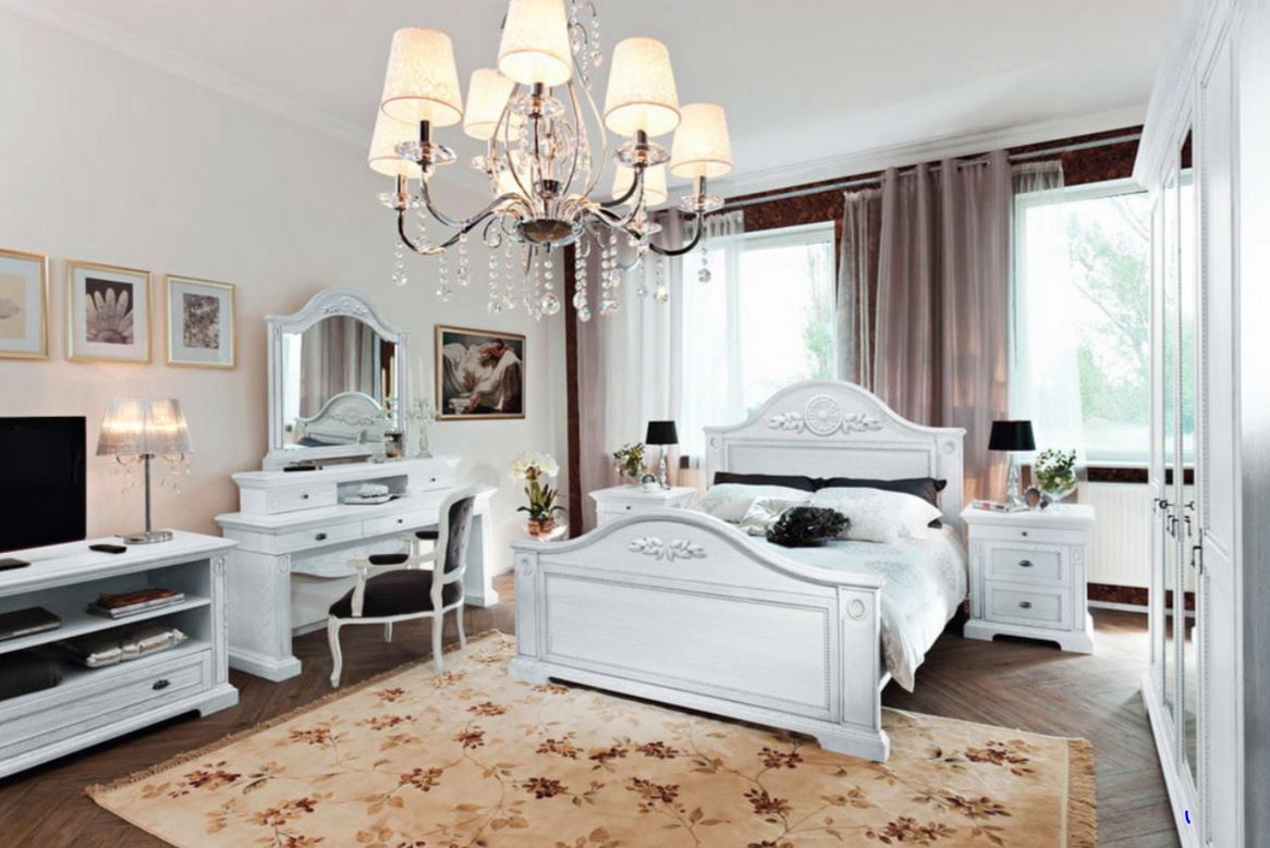 Расширенная комплектация спального гарнитура в классическом стиле