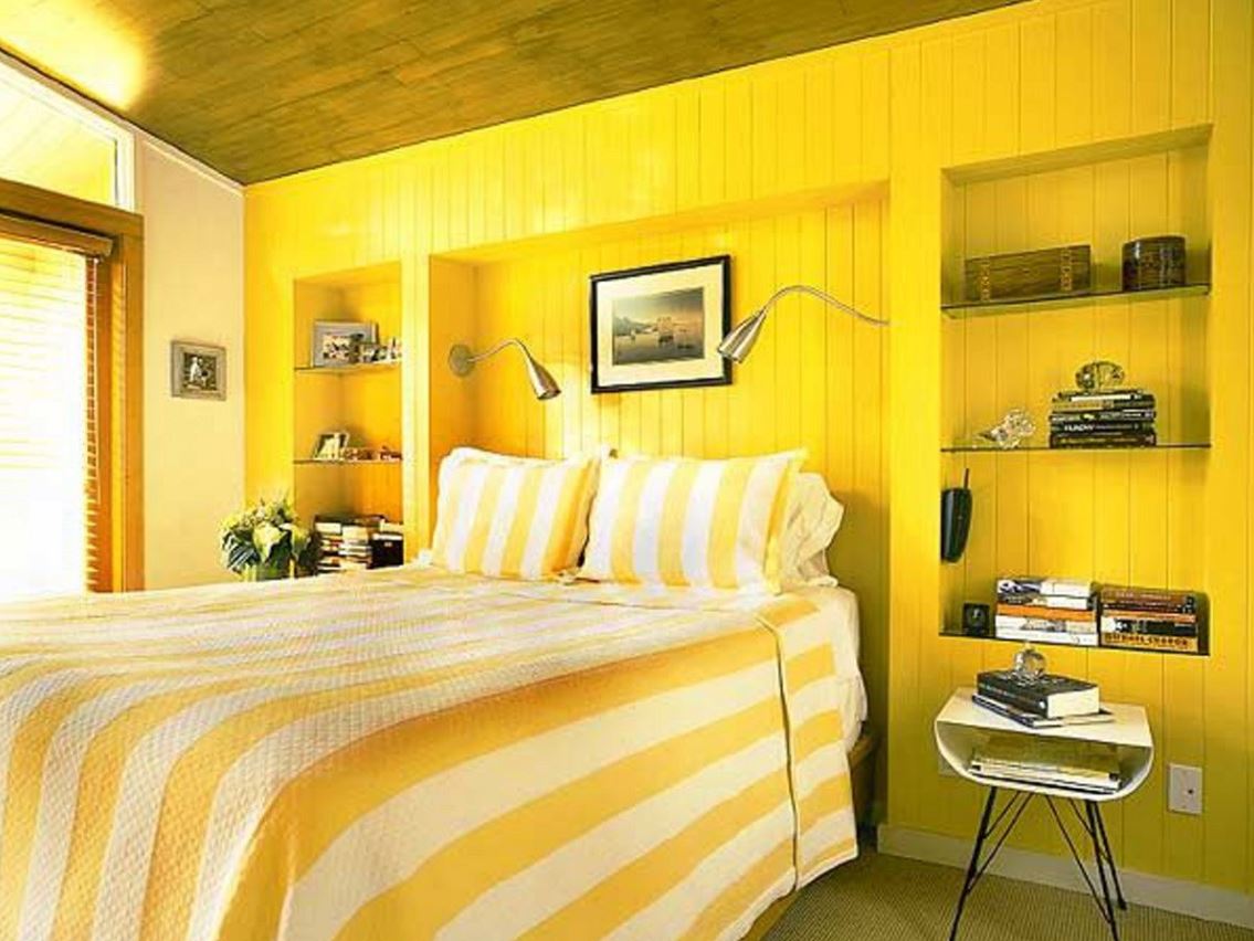 светло желтые стены в интерьере