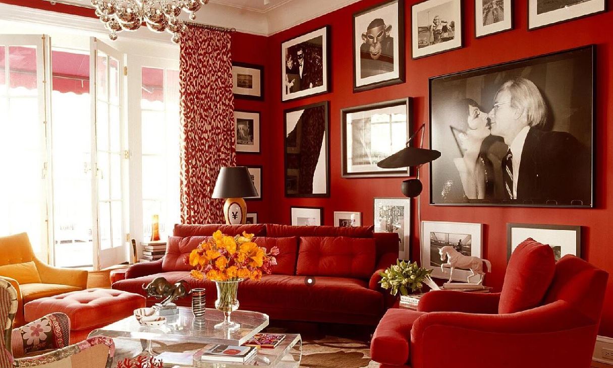 Базовый цвет гостиной - красный 