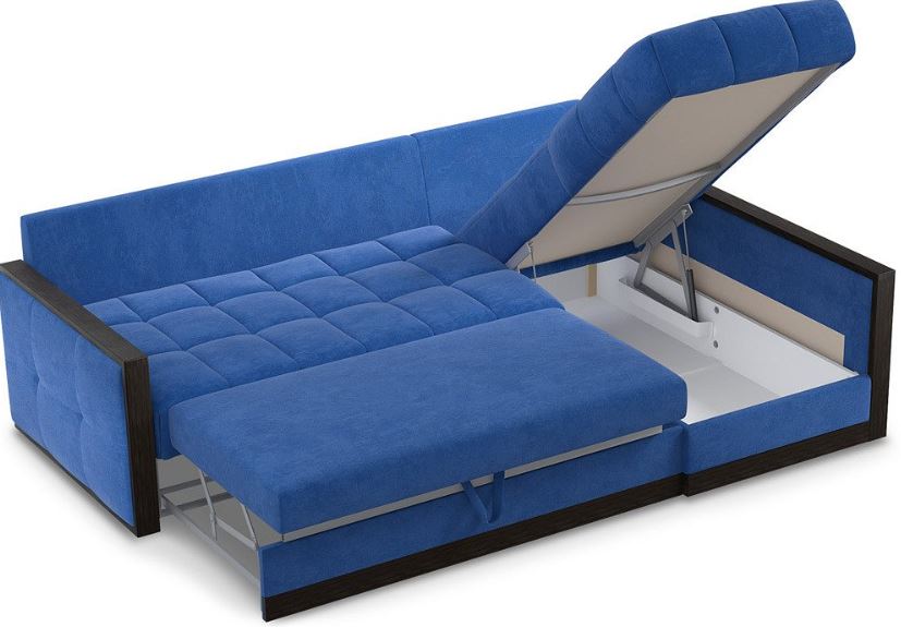 Многофункциональный синий диван