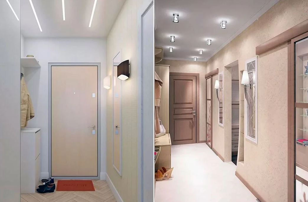 Современный вариант освещения в коридоре