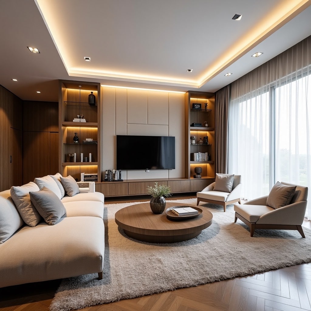 Гостиная с большими окнами ощущается воздушной и функциональной Гостиная с большими окнами ощущается воздушной и функциональной