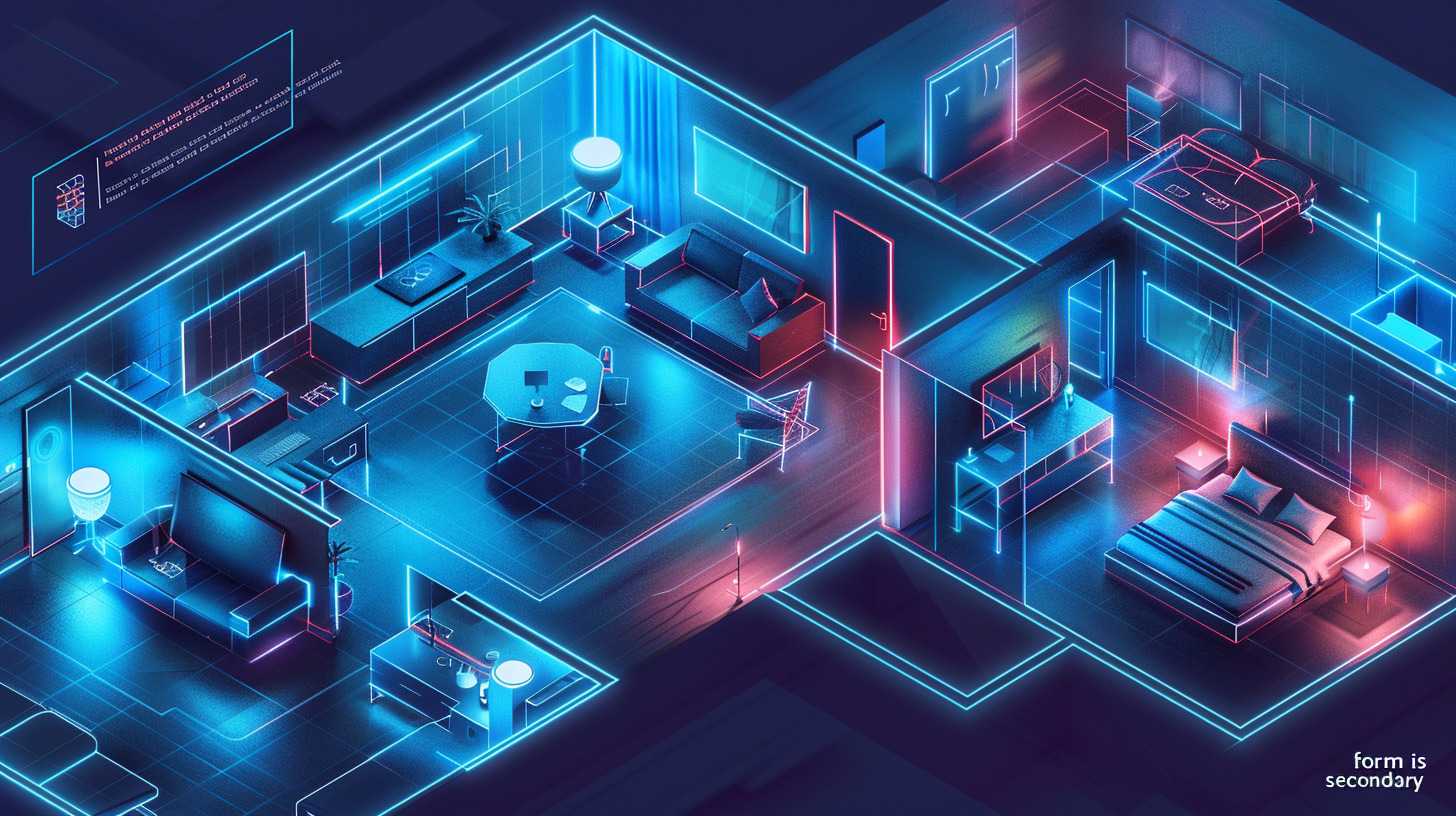 Концептуальная архитектурная иллюстрация планировки квартиры