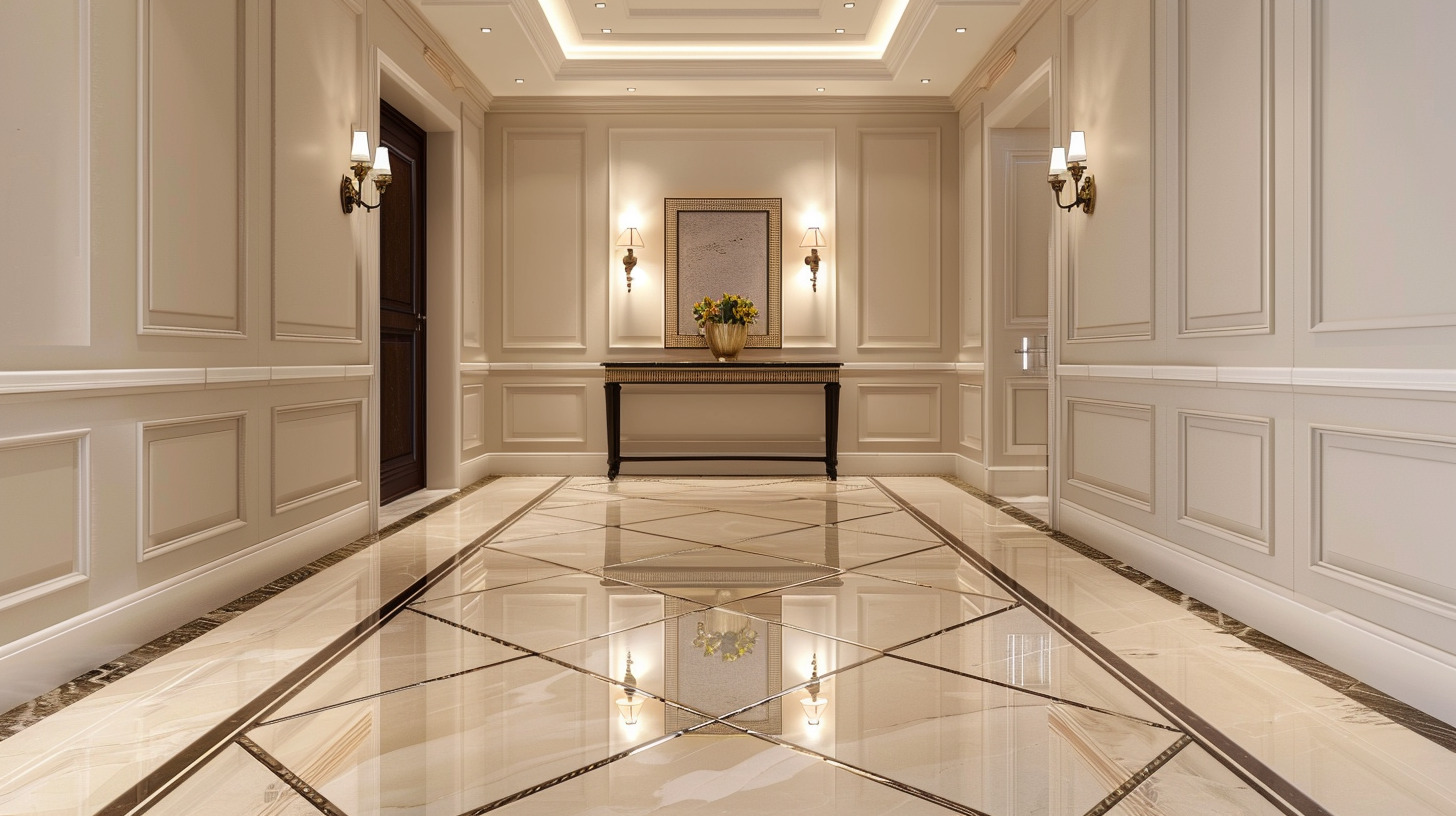 Просторная прихожая в неоклассическом стиле