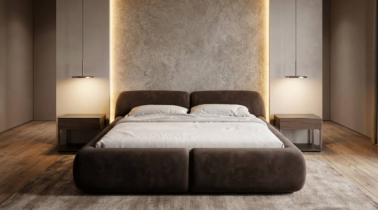 Кровать Shade в минималистичной спальне