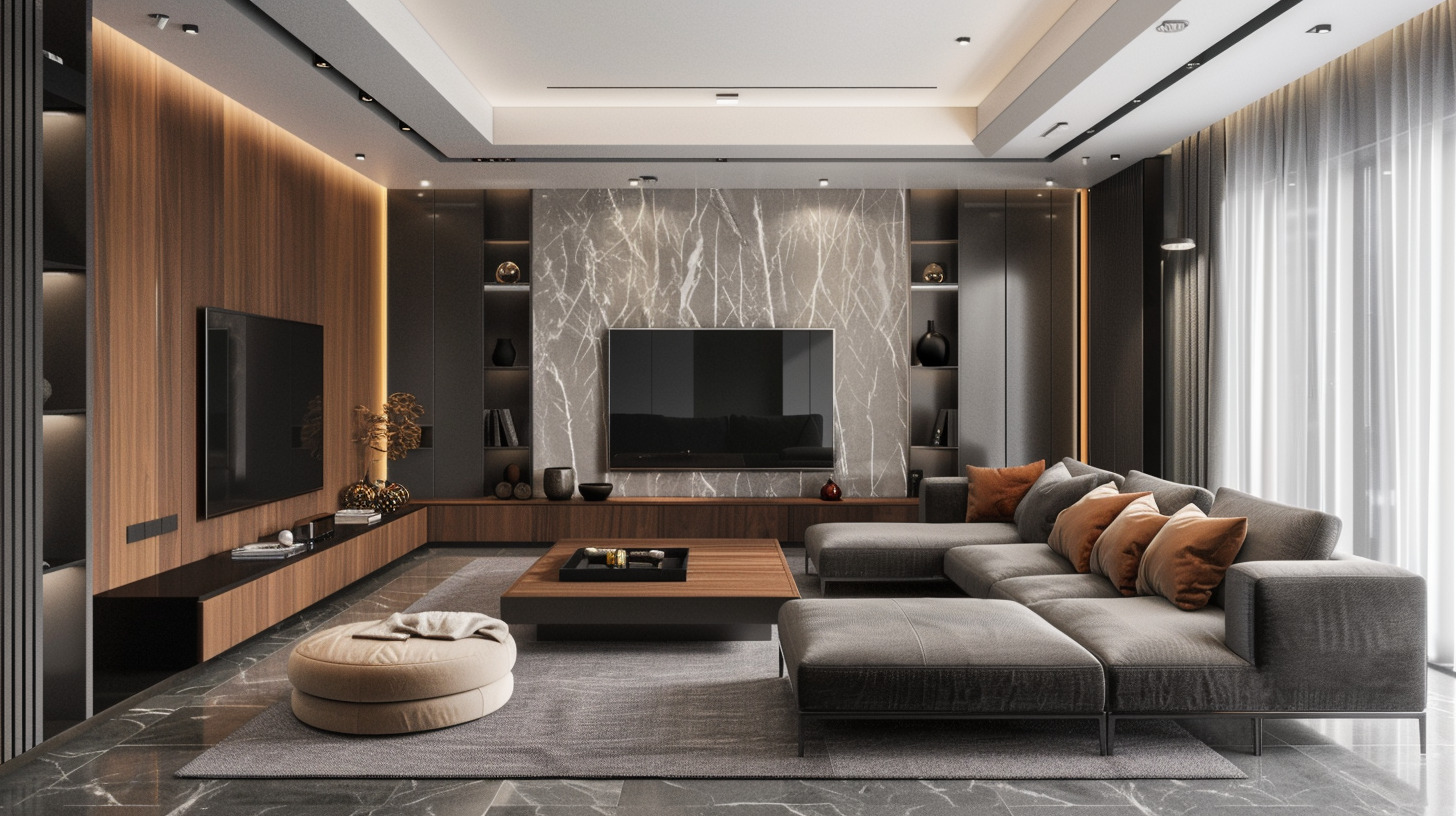 Тихая роскошь в интерьере гостиной