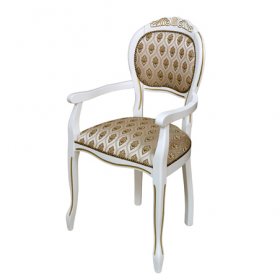 Стул-кресло Дезире 52 эмаль белая патина золото