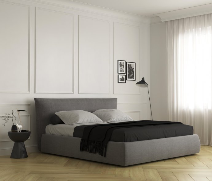 Мягкая кровать Italetto серая