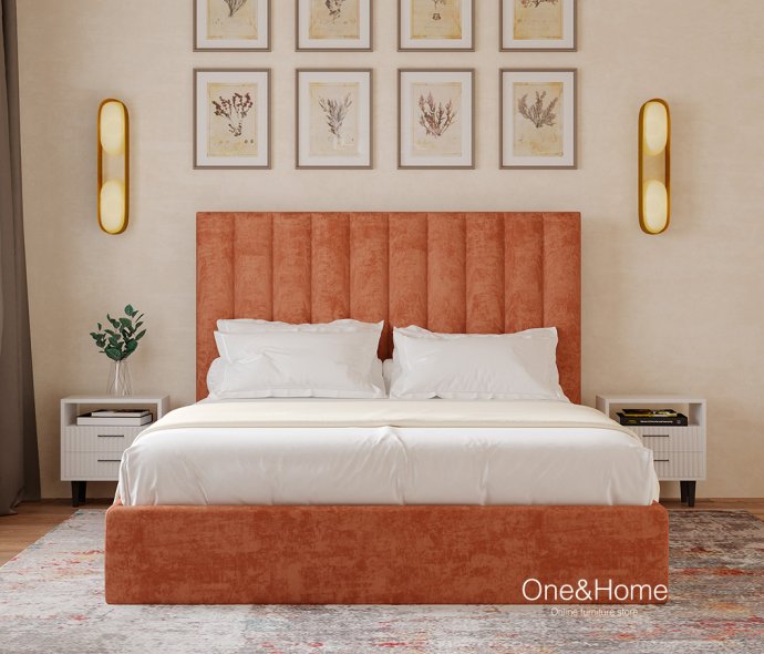 Мягкая кровать Aster оранжевая