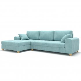 Раскладной диван Carlo угловой голубой